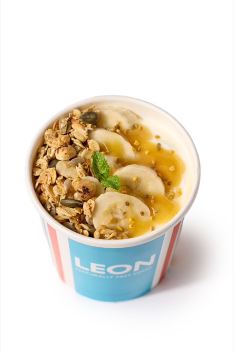 Banana & Turmeric Honey Granola from the LEON menu