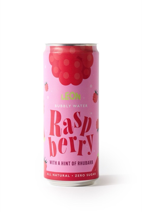 Raspberry Bubbly Water from the LEON menu