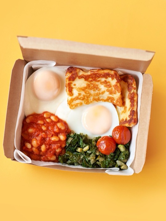 The Halloumi Breakfast Box from the LEON menu